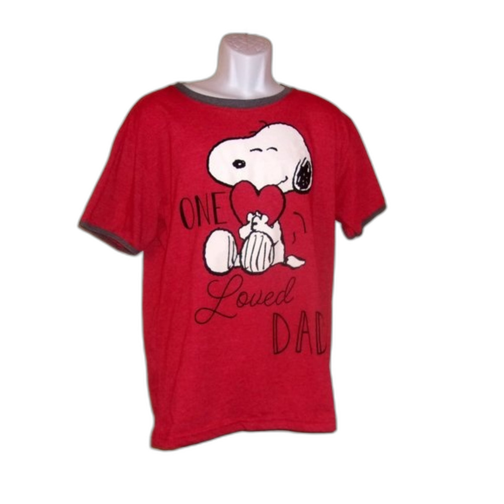 Peanuts Large One Loved Dad Graphic T-Shirt NWT